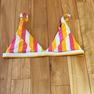 Striped Triangle Bikini Top